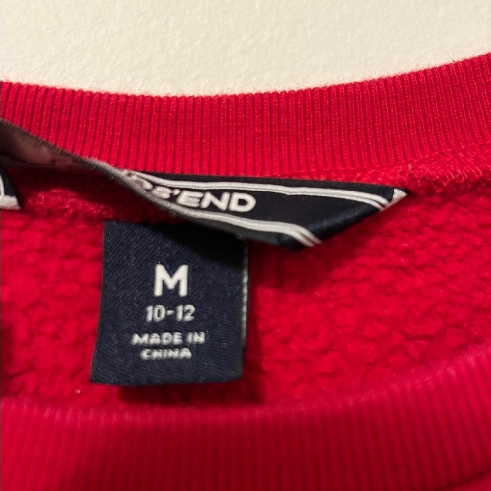 LANDS END Polar Bear Sequin Crewneck Sweater Sweatshirt Red Holiday Winter EUC - Picture 4 of 7